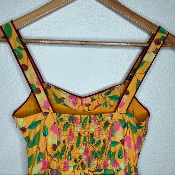 Farm Rio Mini Cashew Midi Dress yellow extra small - Picture 11 of 15